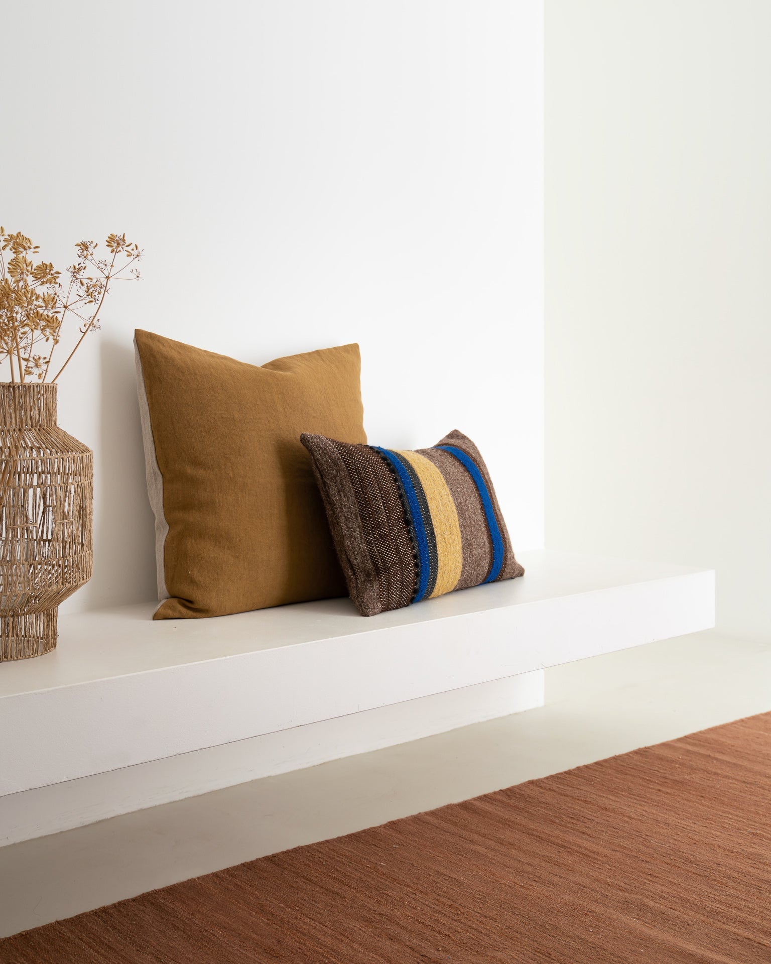 Nomad kilim rug - Terracotta White Cliff Studio Rugs