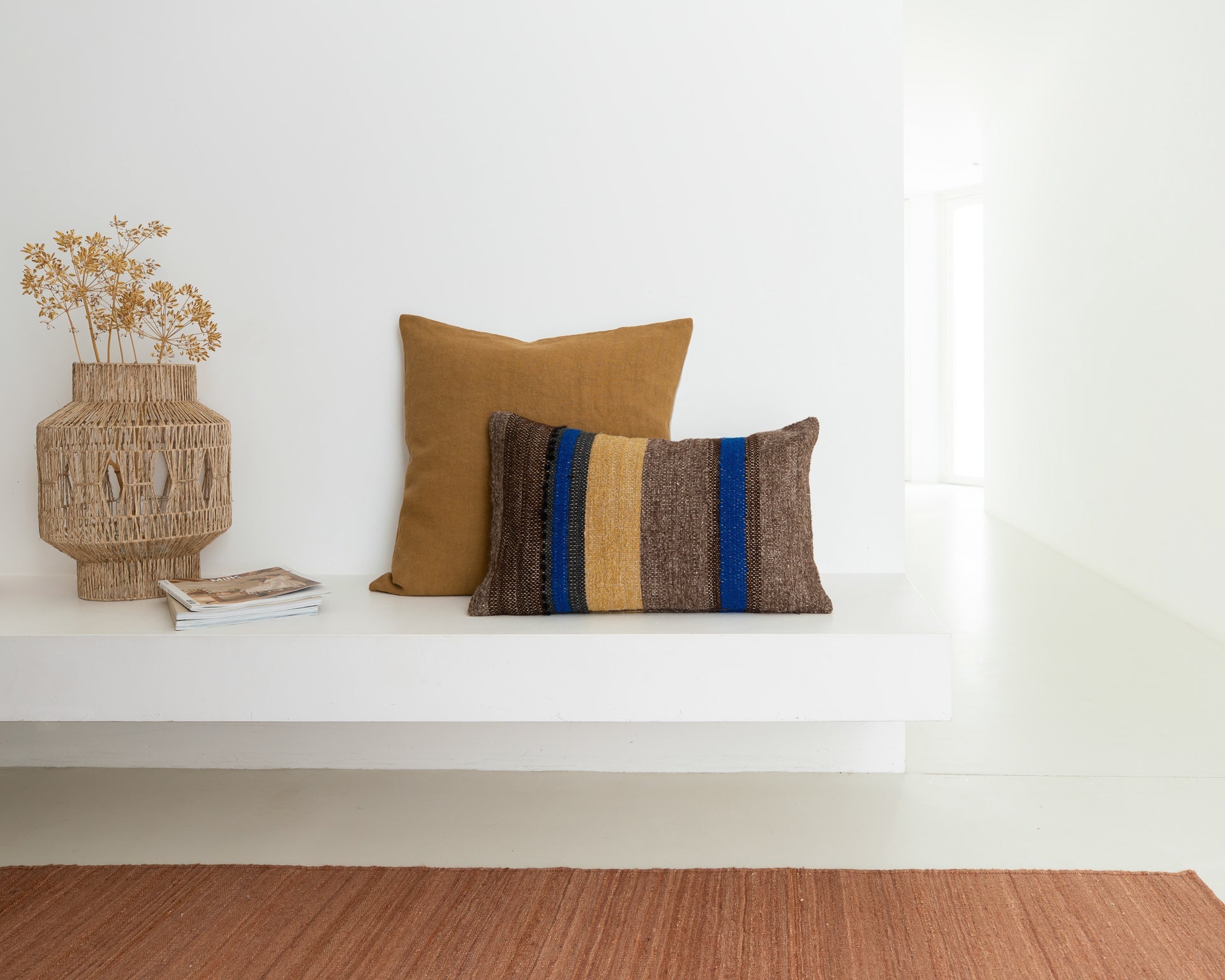 Nomad kilim rug - Terracotta White Cliff Studio Rugs