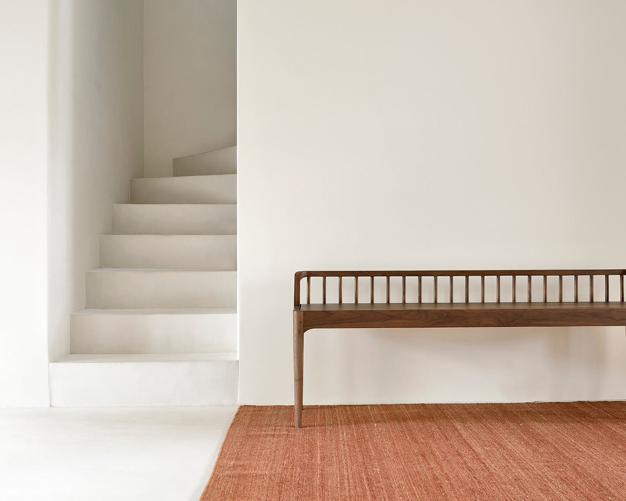 Nomad kilim rug - Terracotta White Cliff Studio Rugs