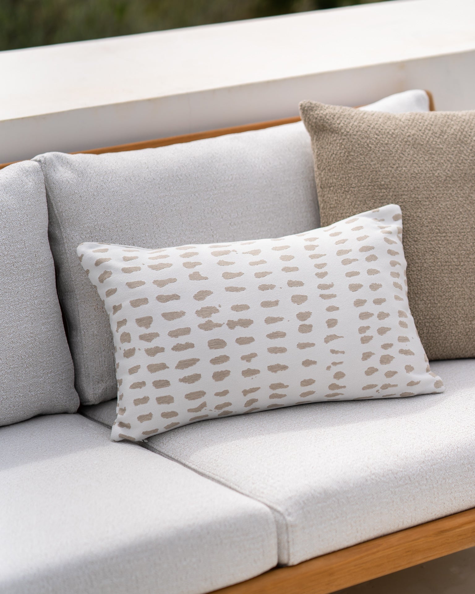 Nomad outdoor cushion  - Oat - lumbar White Cliff Studio Outdoor Cushion