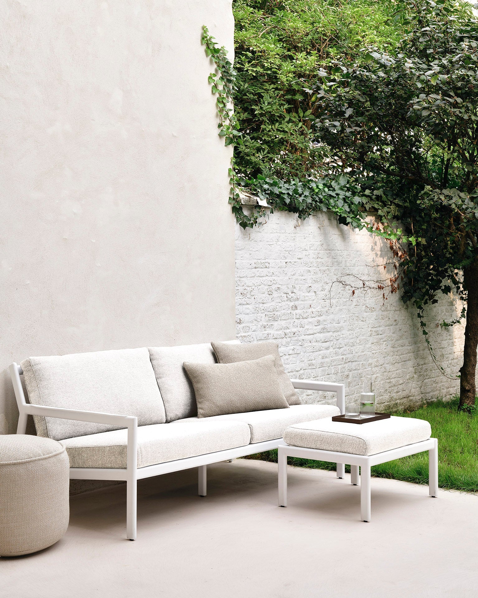 Nomad outdoor cushion  - Oat - lumbar White Cliff Studio Outdoor Cushion