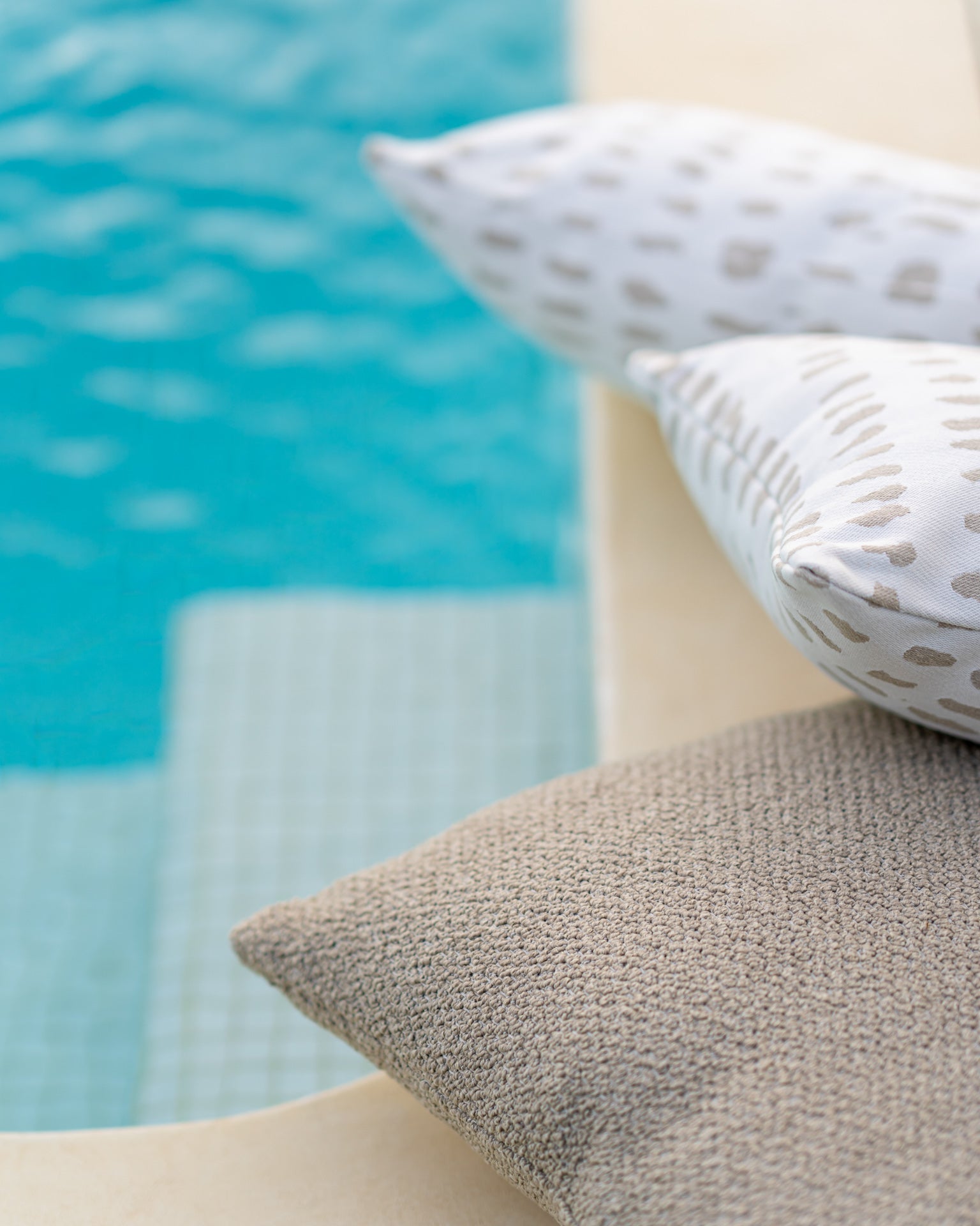 Nomad outdoor cushion - Oat - square White Cliff Studio Outdoor Cushion