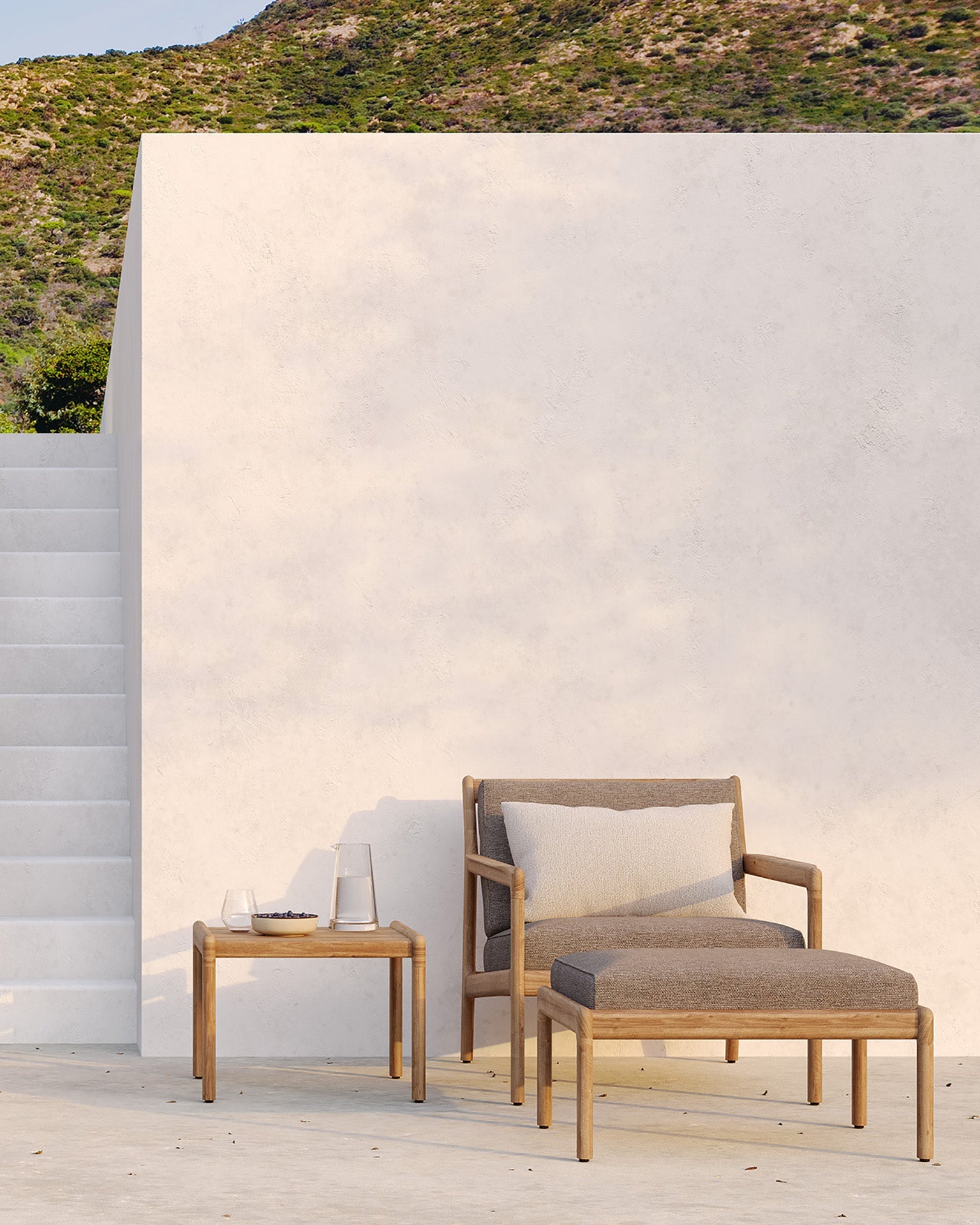 Nomad outdoor cushion  - White - lumbar White Cliff Studio Outdoor Cushion