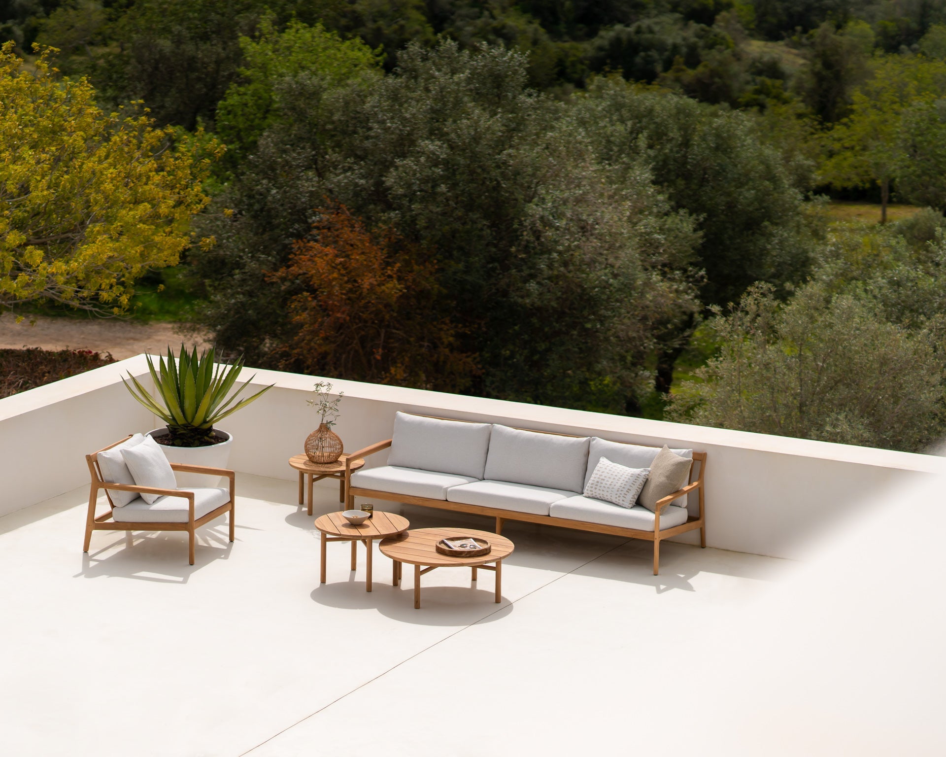 Nomad outdoor cushion  - White - square White Cliff Studio Outdoor Cushion