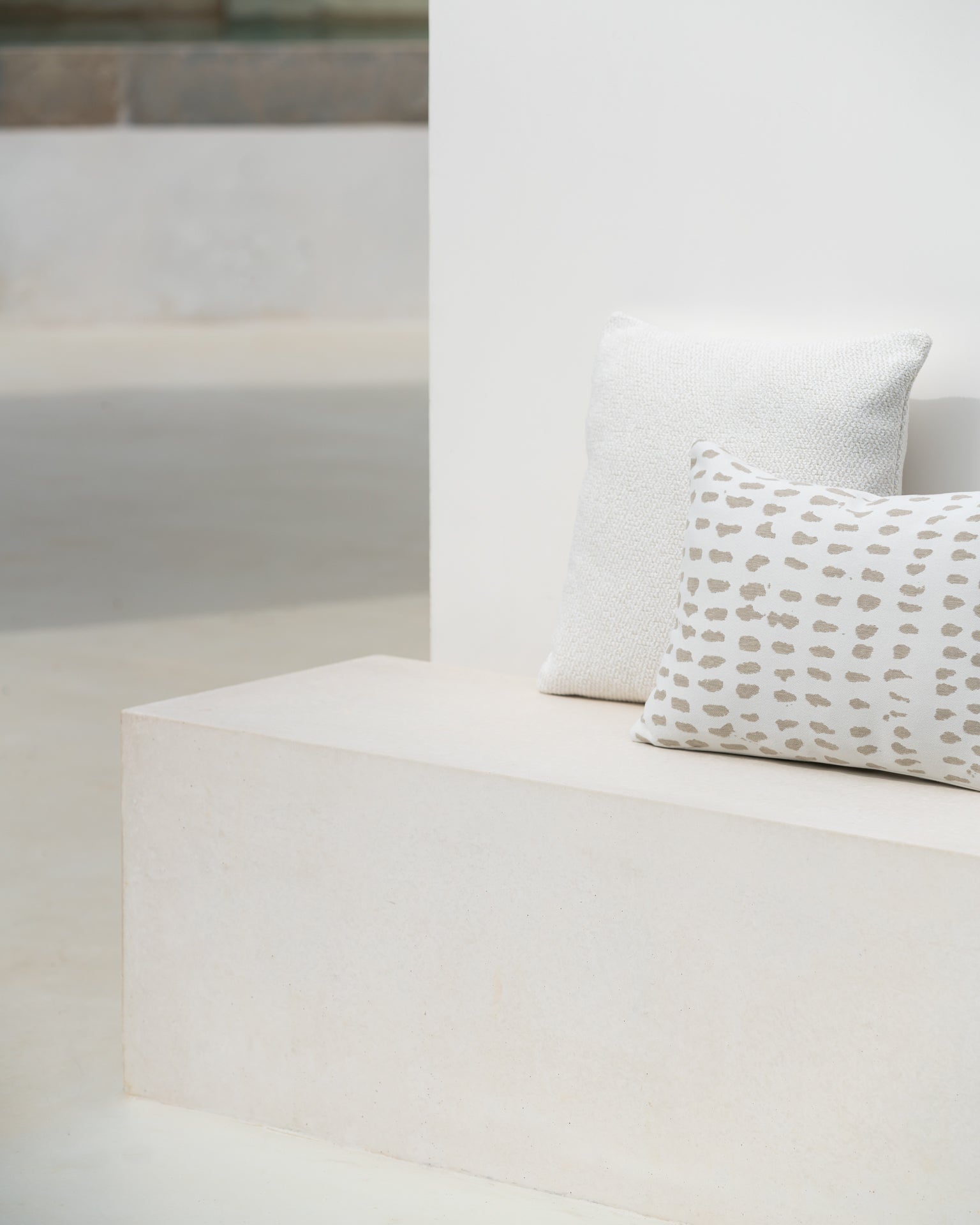 Nomad outdoor cushion  - White - square White Cliff Studio Outdoor Cushion