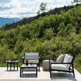 Nomad Stripes outdoor cushion - White - lumbar White Cliff Studio Outdoor Cushion