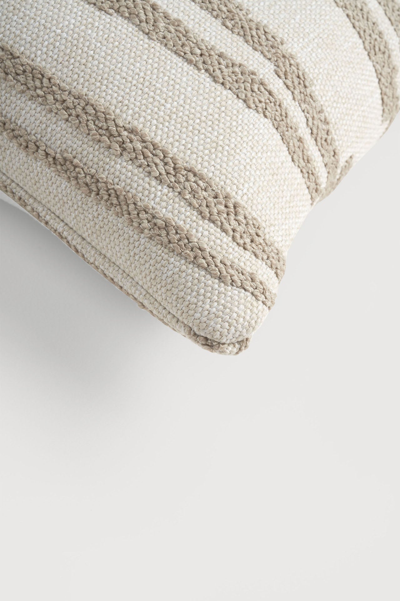 Nomad Stripes outdoor cushion - White - lumbar White Cliff Studio Outdoor Cushion