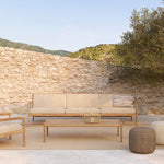 Nomad Stripes outdoor cushion - White - lumbar White Cliff Studio Outdoor Cushion