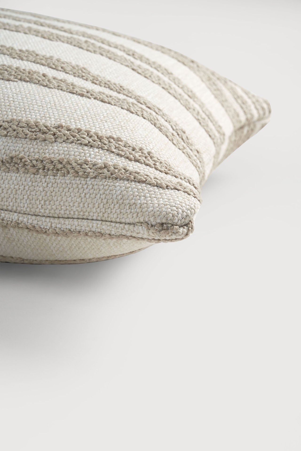 Nomad Stripes outdoor cushion - White - lumbar White Cliff Studio Outdoor Cushion