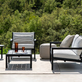 Nomad Stripes outdoor cushion - White - lumbar White Cliff Studio Outdoor Cushion