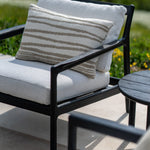 Nomad Stripes outdoor cushion - White - lumbar White Cliff Studio Outdoor Cushion