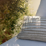 Nomad Stripes outdoor cushion - White - lumbar White Cliff Studio Outdoor Cushion
