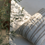 Nomad Stripes outdoor cushion - White - lumbar White Cliff Studio Outdoor Cushion