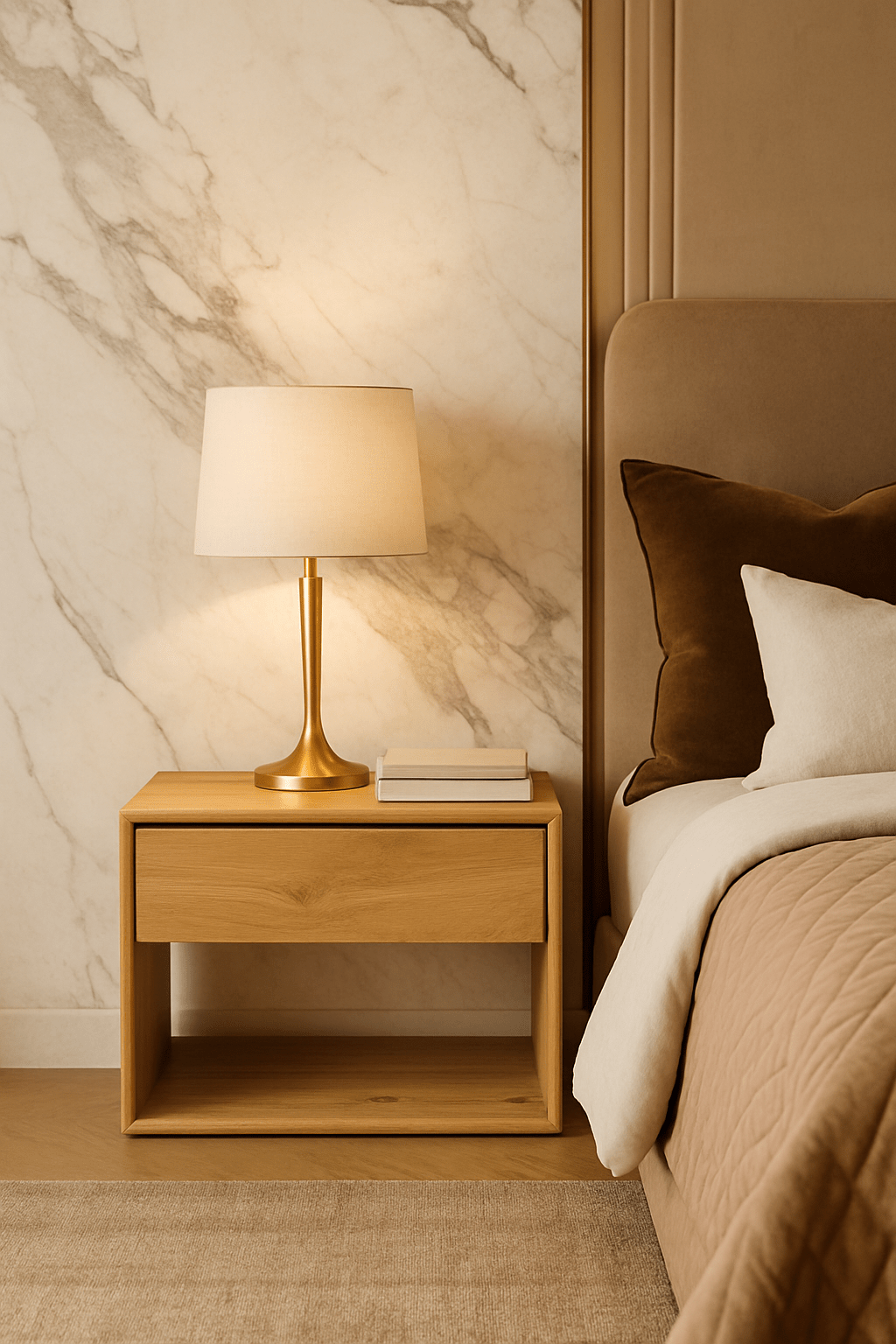 Nordic II Bedside Table / Nightstand White Cliff Studio Nightstands