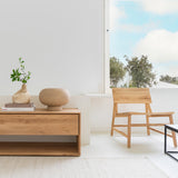 Nordic TV cupboard - oak - 1 flip - down door - 1 drawer White Cliff Studio Media Console