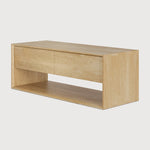 Nordic TV cupboard - oak - 1 flip - down door - 1 drawer White Cliff Studio Media Console