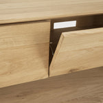 Nordic TV cupboard - oak - 1 flip - down door - 1 drawer White Cliff Studio Media Console