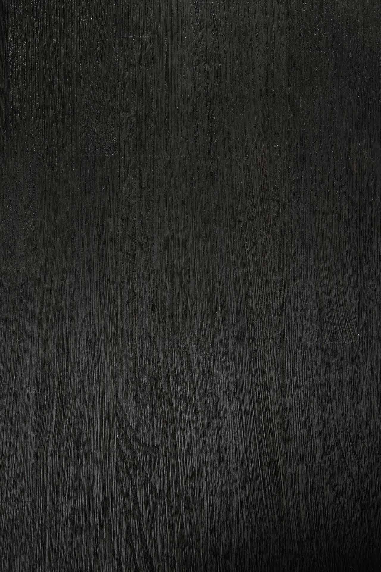 Oblic side table - varnished teak - black - round White Cliff Studio Side Table