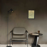 Oblic side table - varnished teak - black - round White Cliff Studio Side Table