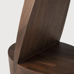 Oblic side table - varnished teak - brown - round White Cliff Studio Side Table