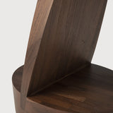 Oblic side table - varnished teak - brown - round White Cliff Studio Side Table