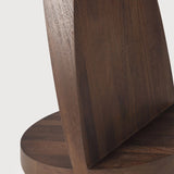 Oblic side table - varnished teak - brown - round White Cliff Studio Side Table