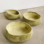 Olive Green Hand - Felted Wool Nesting Bowls