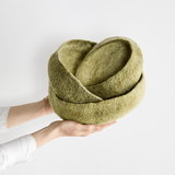 Olive Green Hand - Felted Wool Nesting Bowls