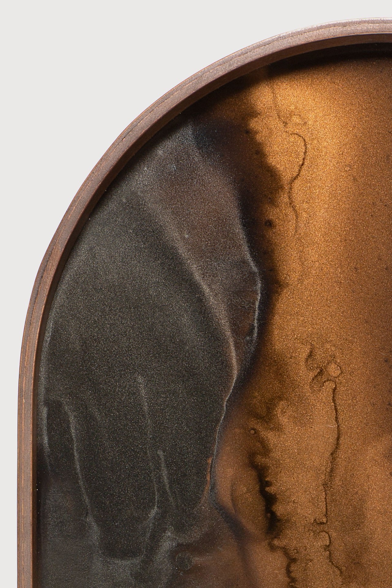 Organic tray - glass - Bronze - oblong - M White Cliff Studio Trays