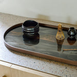 Organic tray - glass - Bronze - oblong - M White Cliff Studio Trays