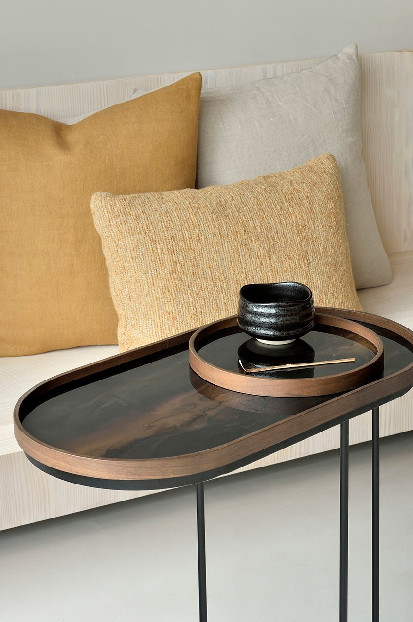Organic tray - glass - Bronze - oblong - M White Cliff Studio Trays