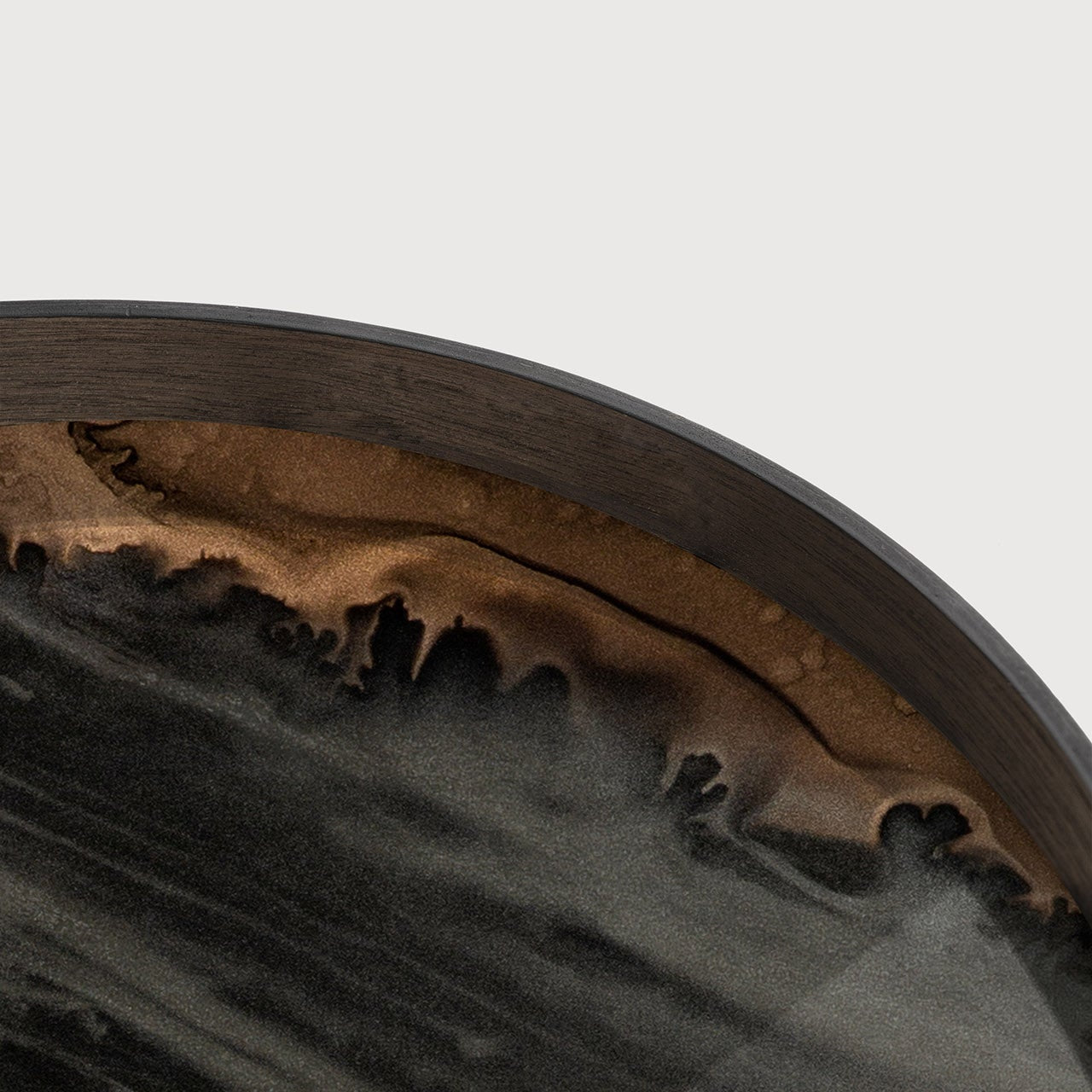 Organic tray - glass - Bronze - round - L White Cliff Studio Trays