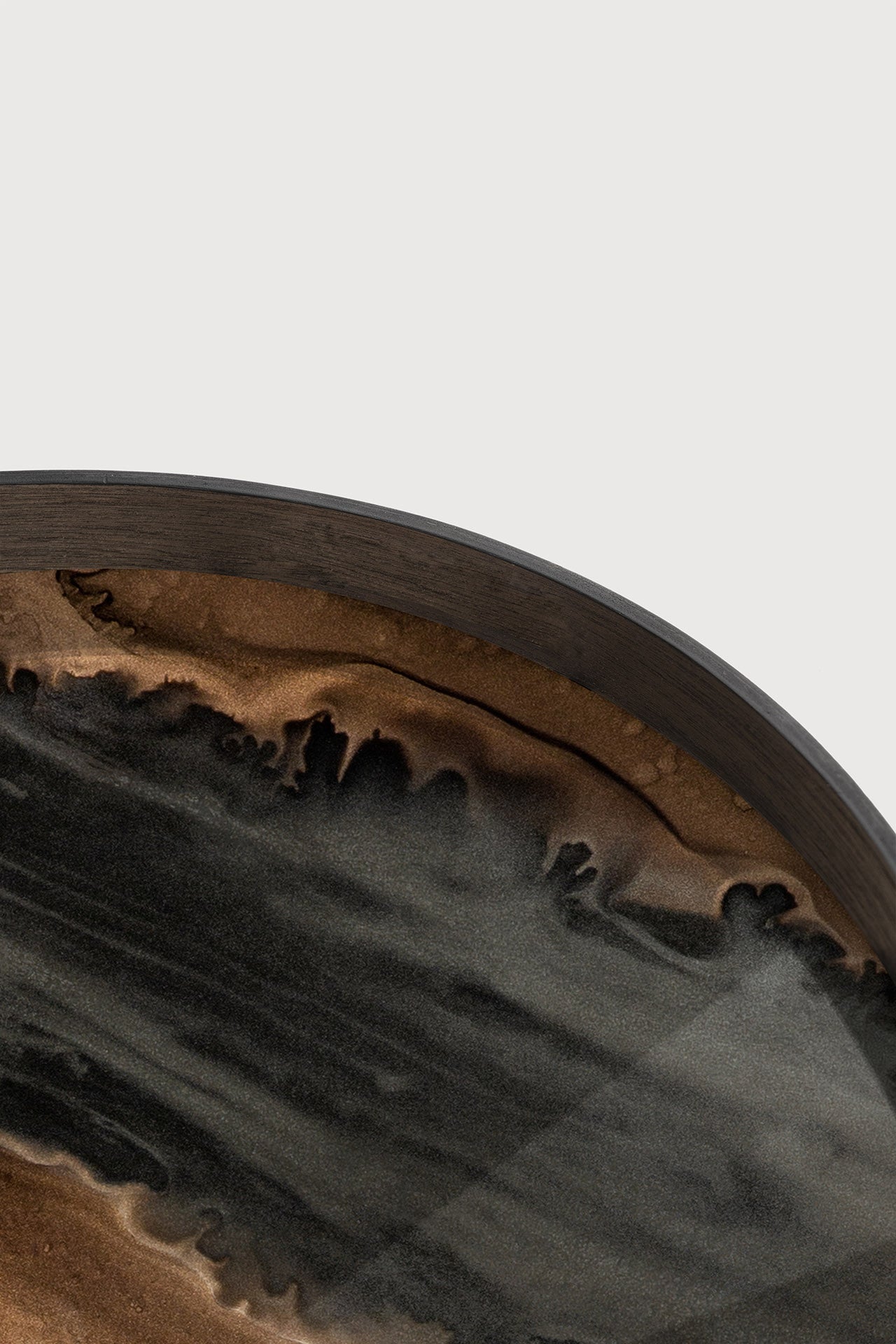 Organic tray - glass - Bronze - round - L White Cliff Studio Trays