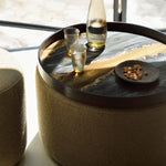 Organic tray - glass - Bronze - round - L White Cliff Studio Trays