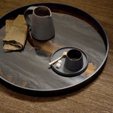 Organic tray - glass - Bronze - round - L White Cliff Studio Trays