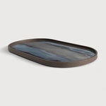 Organic tray - glass - Graphite - oblong - M White Cliff Studio Trays