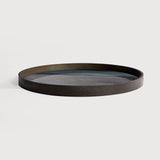 Organic tray - glass - Graphite - round - L White Cliff Studio Trays