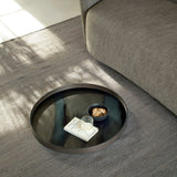 Organic tray - glass - Graphite - round - L White Cliff Studio Trays