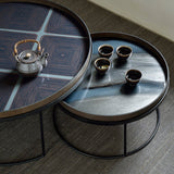 Organic tray - glass - Graphite - round - L White Cliff Studio Trays