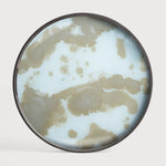 Organic tray - glass - Mist Gold - round - S White Cliff Studio Trays