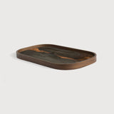 Organic valet tray - glass - Bronze - rectangular - L White Cliff Studio Trays