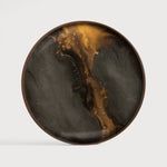 Organic valet tray - glass - Bronze - round - L White Cliff Studio Trays