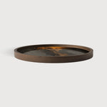 Organic valet tray - glass - Bronze - round - L White Cliff Studio Trays
