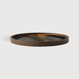 Organic valet tray - glass - Bronze - round - L White Cliff Studio Trays