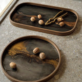 Organic valet tray - glass - Bronze - round - L White Cliff Studio Trays