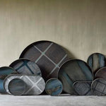 Organic valet tray - glass - Bronze - round - L White Cliff Studio Trays