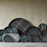 Organic valet tray - glass - Bronze - round - L White Cliff Studio Trays