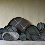 Organic valet tray - glass - Bronze - round - L White Cliff Studio Trays