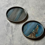Organic valet tray - glass - Bronze - round - L White Cliff Studio Trays