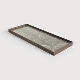 Organic valet tray - glass - Fossil - rectangular - L White Cliff Studio Trays
